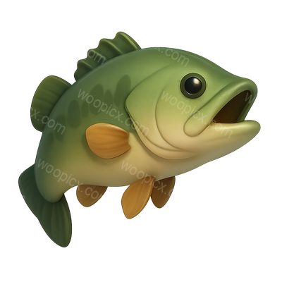 Stylized 3D Bass Icon with Isometric Perspective