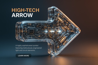 Hyperrealistic High-Tech Arrow with LED and Circuit Details