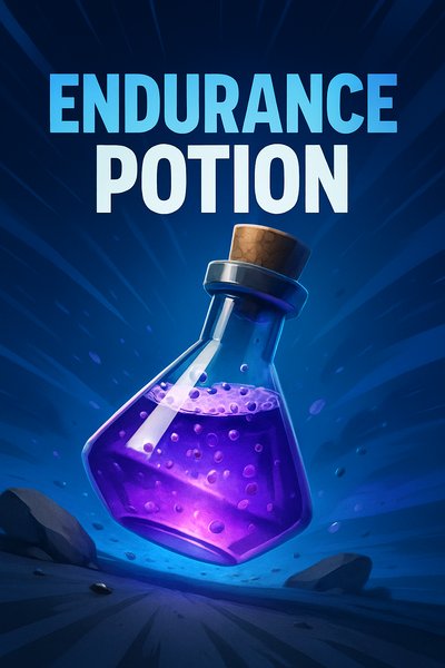 Dynamic Endurance Potion Illustration with Bold Typography