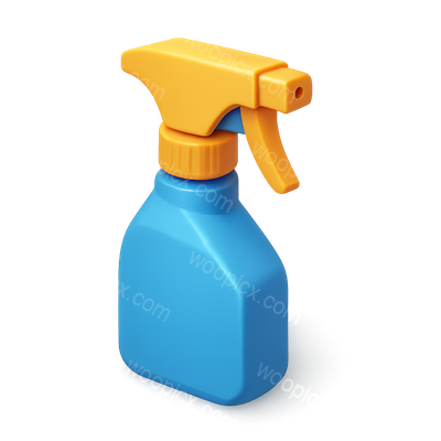 3D Isometric Spray Bottle Icon on Transparent Background