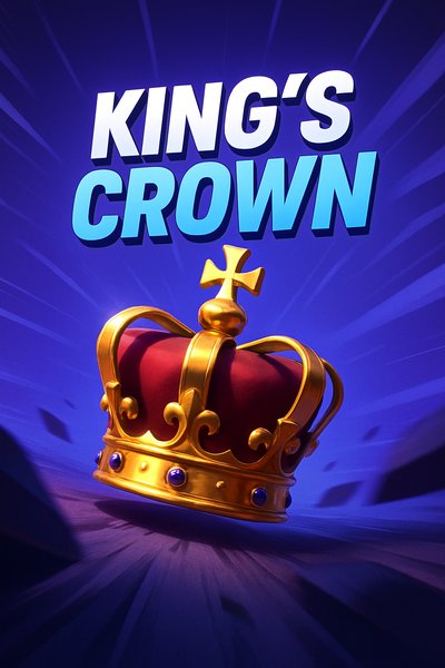 Dynamic King's Crown Illustration with Bold Typography