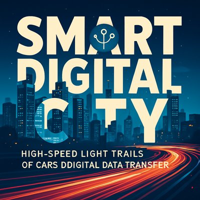 Modern Urban Concept Graphic for Smart Digital City Theme