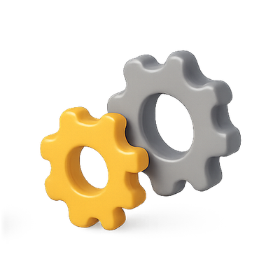 3D Render of Colorful Gears for Creative Design