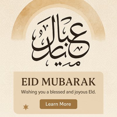 Elegant Eid Mubarak Calligraphy Landing Page Design
