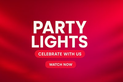 Vibrant Party Announcement Graphic with Bold Typography