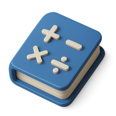 Stylish 3D Math Icon with Isometric Design
