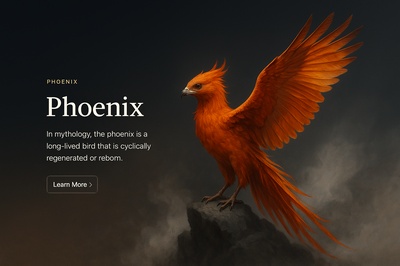 Stunning Phoenix Illustration for Web Page Design