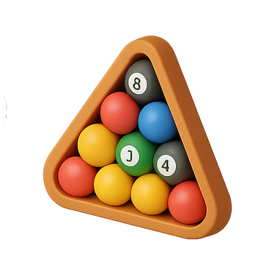 Colorful Pool Balls in a Triangle Rack
