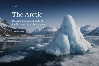Stylish Web Page Design Featuring Arctic Landscape