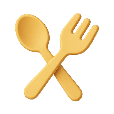 Stylized Cutlery Icon Featuring Spoon and Fork