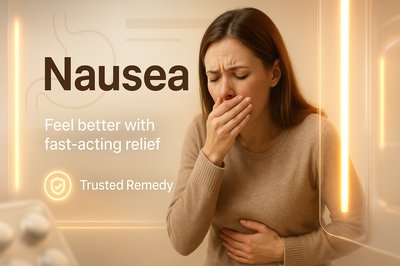 Health Awareness Campaign Image Depicting Nausea Relief