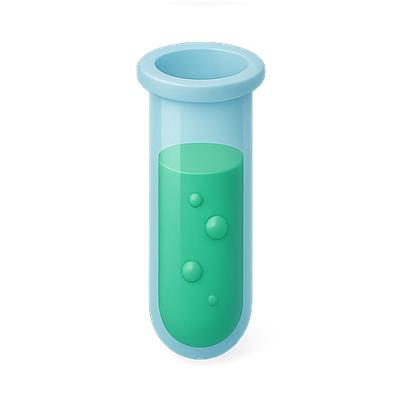 Stylized Test Tube with Green Liquid