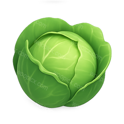 3D Rendered Cabbage Illustration with Vibrant Colors