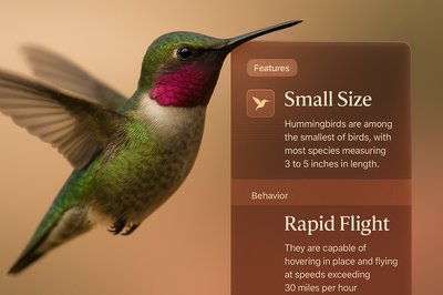 Glamorous Hummingbird Design with Informative Blocks