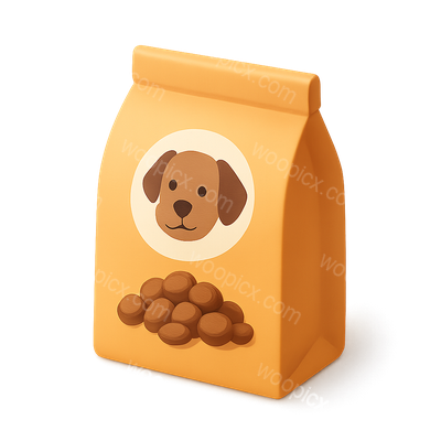 3D Dog Food Bag Icon with Isometric View