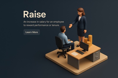 3D Scene Depicting Employee Salary Raise Concept