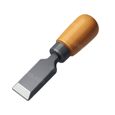 Stylish 3D Chisel Icon with Volumetric Design