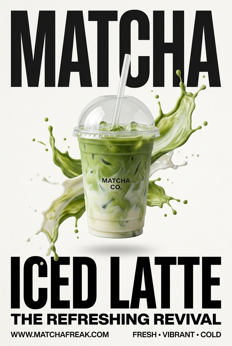 vibrant matcha drink — Matcha 11 Grotesque