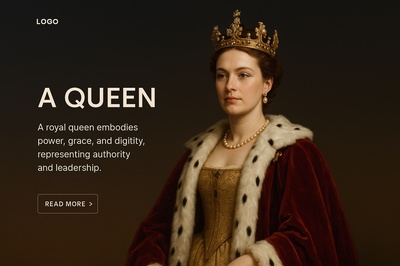 Elegant Web Design Featuring a Royal Queen Illustration