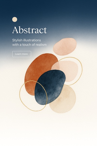 Stylish Abstract Watercolor Design with Realism Elements