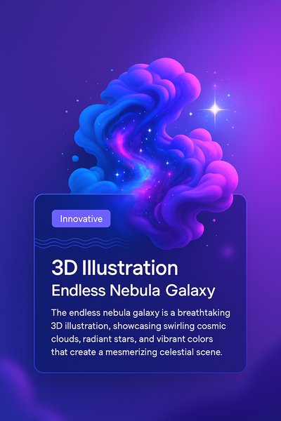 Stunning 3D Illustration of Endless Nebula Galaxy