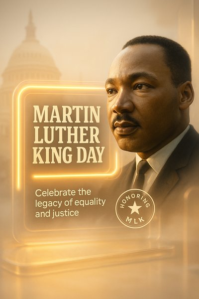 Commemorative Graphic for Martin Luther King Day Celebration