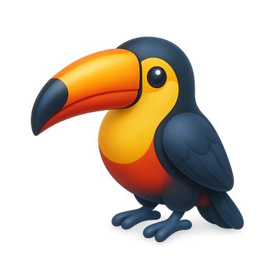 Colorful Cartoon Toucan Character Illustration