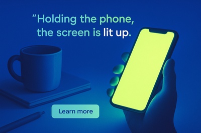 Glowing Phone in Dark Atmosphere with Coffee Mug