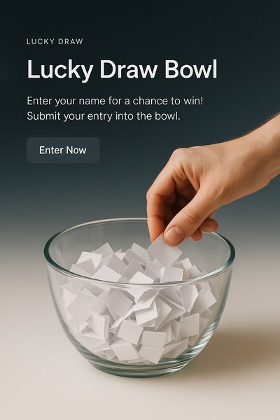 Elegant Lucky Draw Bowl for Contest Entries
