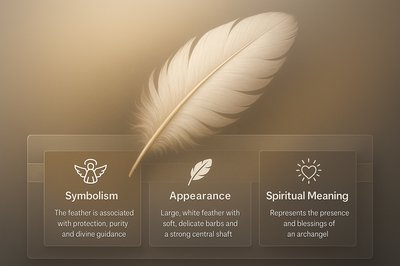 Elegant Archangel Feather with Symbolic Context