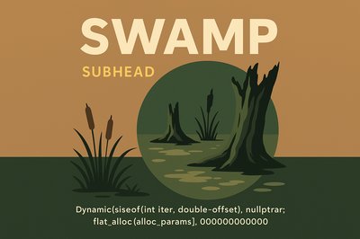 Swamp Landscape with Geometric Design Elements