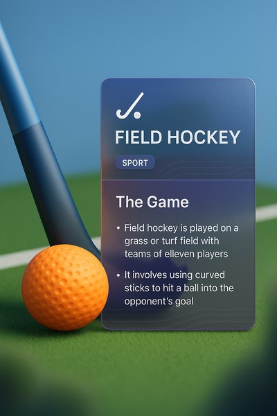 3D Illustration of Field Hockey with Integrated Text Block