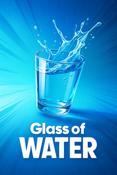 Dynamic Glass of Water with Vibrant Splash Effect