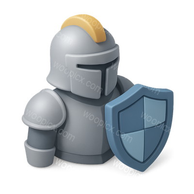 3D Knight Character Icon with Shield