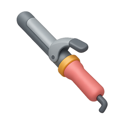 Stylized Hair Curling Iron Icon with Modern Design