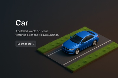 Detailed 3D Car Scene with Realistic Style