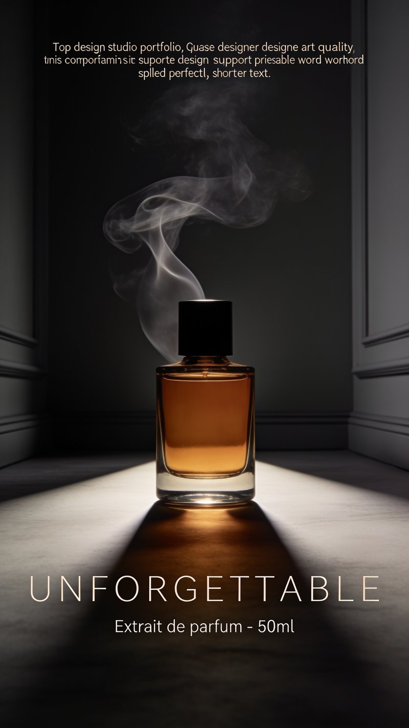 elegant perfume with smoke effect