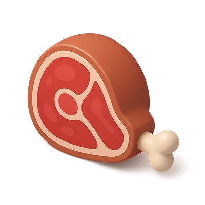 Stylized 3D Meat Icon in Isometric View