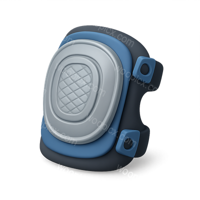 Stylish 3D Icon of a Protective Knee Pad
