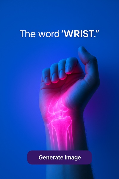 Vibrant Glowing Wrist Illustration with Neon Effects
