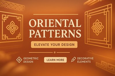 Promotional Graphic for Oriental Pattern Design Resources