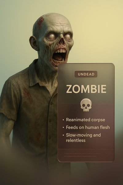 Creative Zombie-Themed Web Design Concept Illustration