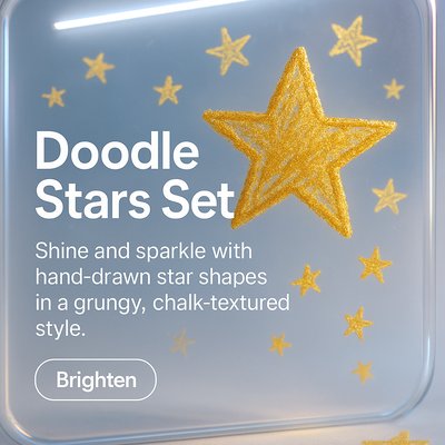 Chalk-Textured Doodle Stars Graphic for Creative Projects