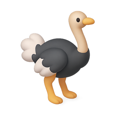 Cartoon Ostrich Character Illustration