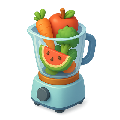 Colorful 3D Blender Scene with Fresh Produce