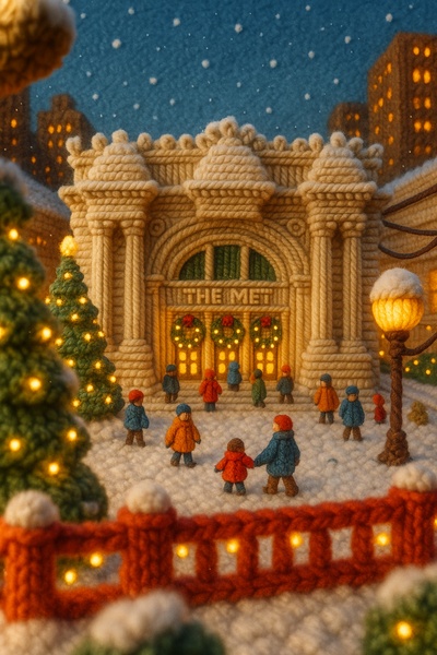 Metropolitan Museum of Art in Yarn: A Festive 3D Scene