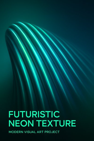 Vibrant Futuristic Neon Texture with Dynamic Fluted Lines