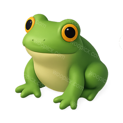 3D Cartoon Frog Character with Bright Colors