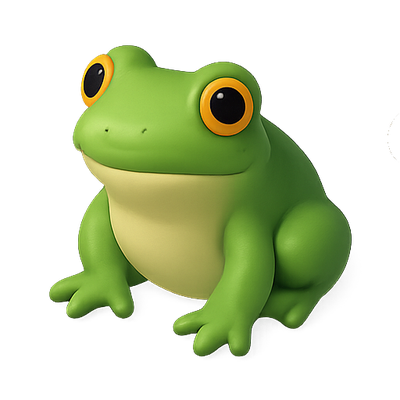 3D Cartoon Frog Character with Bright Colors
