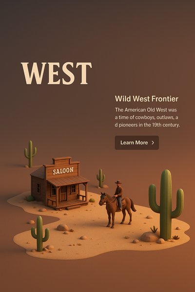 Realistic 3D Scene Depicting the Old West Atmosphere